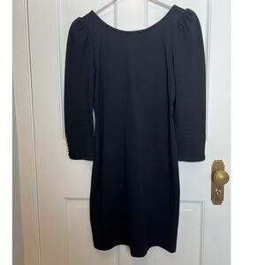 Juicy Couture Women's M 3/4 Sleeve Dress Black Pencil Ponte Mini Dress Full Zip